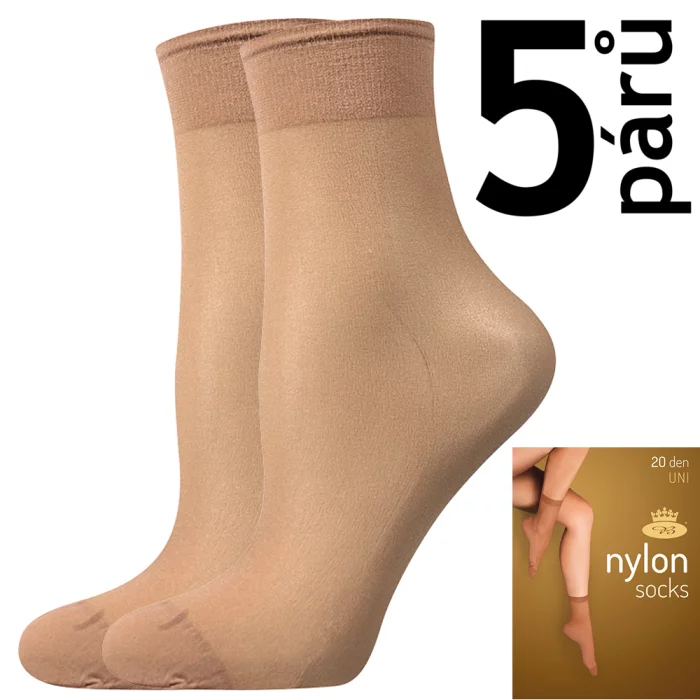 ponožky NYLON / 5 párů beige