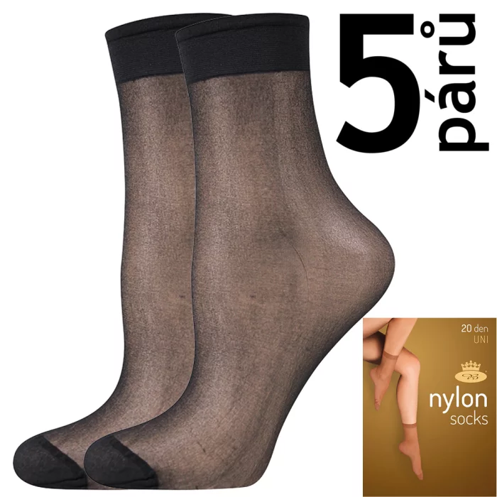 ponožky NYLON / 5 párů nero