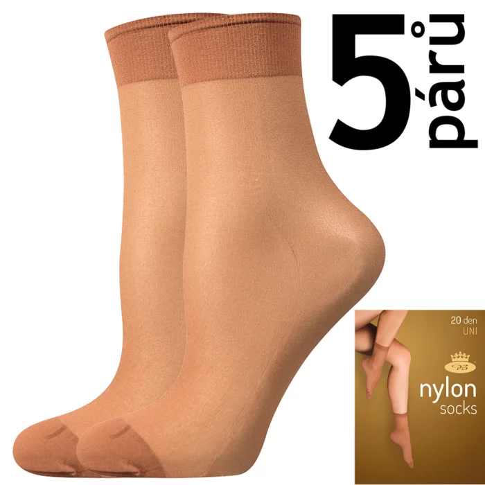 ponožky NYLON / 5 párů opal